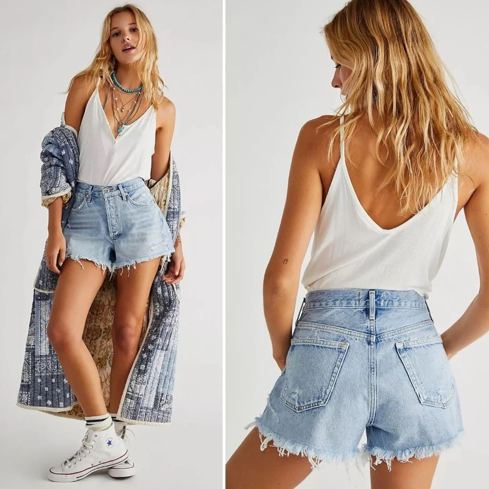 AGOLDE Parker Vintage Cutoff organic denim shorts size 29 high rise